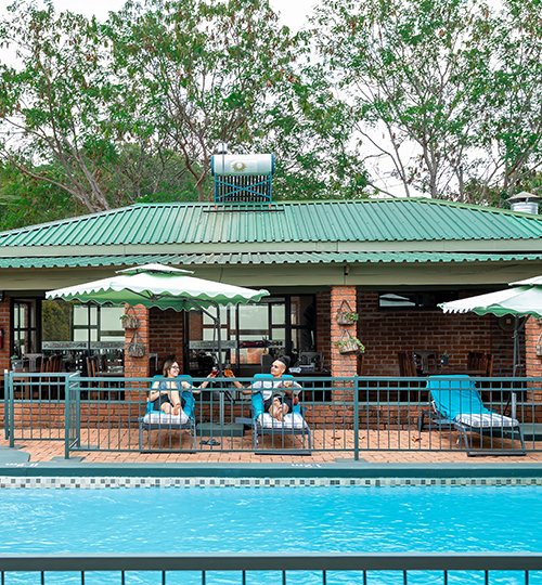 Premier guest lodge swimmingg pool to cool off the heat in Victoria Falls